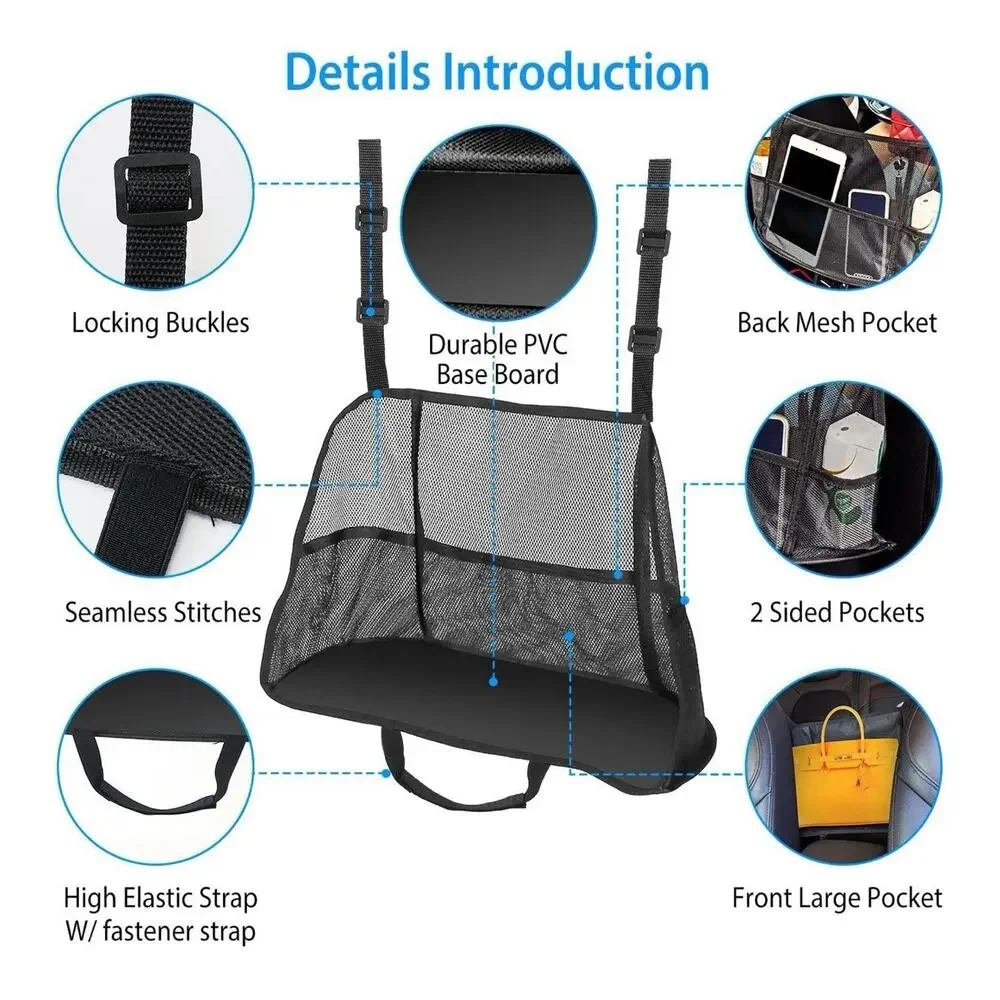 Car Net Pocket Organizer Handbag Holder & Storage for Backseat‎ Mesh Net Pocket